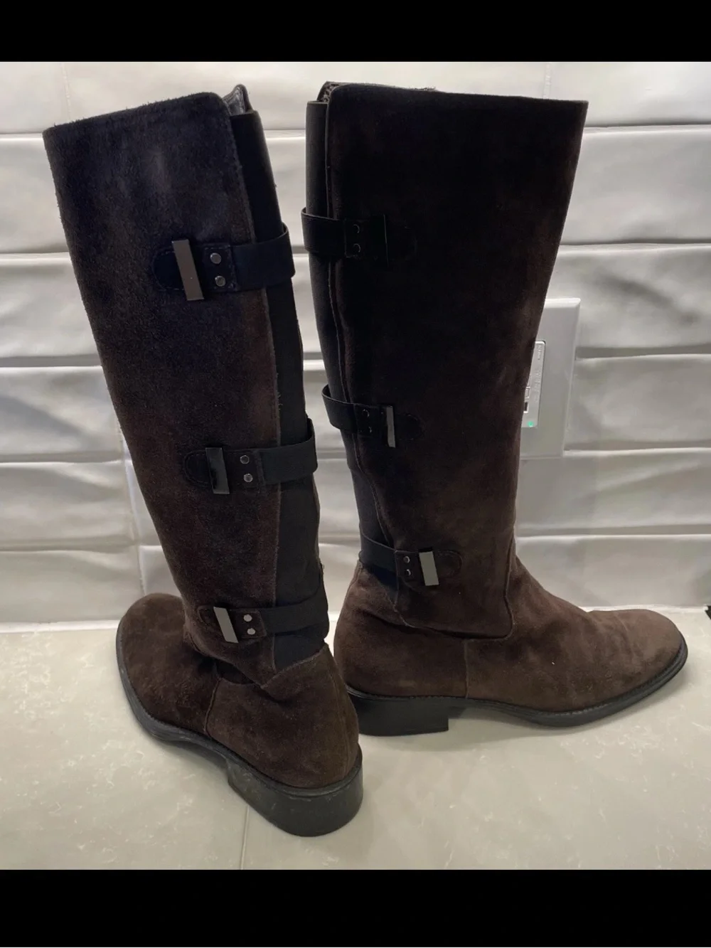 Aquatalia Women's Over-the-Knee Suede Boots in Dark Brown